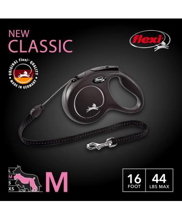 Buy Flexi Classic Retractable Dog Leash - Ergonomic Durable Tangle-Free for Dogs Up to 20 kg - 4.8 m | Size M Black - Buy Online on GoSupps.com