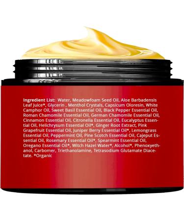 Sore Muscle Cooling Hot Massage Cream 4 fl oz - Natural Essential Oils & Aloe Vera for Pre/Post Workout Relief | International Shipping Available - Buy Online on GoSupps.com
