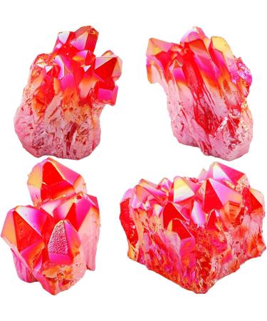 Red Titanium Coated Natural Rock Crystal Cluster Quartz Geode Stone Gemstone Home Decoration Specimen 50g Rocks (Size : 50g) - Buy Online on GoSupps.com