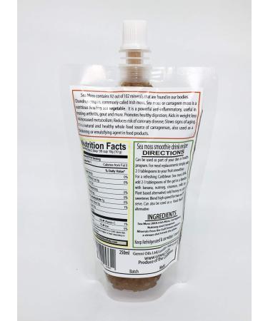 3 x 250ml Packs Organic Caribbean Sea Moss Gel with a hint of Nutmeg & Cinnamon -Fairly Priced and Shipped Free Within 24hrs  - Buy Online on GoSupps.com