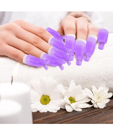 Gel Polish Remover Kit - MORGLES 10pcs Nail Remover Clips, 300pcs Nail Wipe Cotton Pads, Nano Glass Nail File, Cuticle Pusher, Grit 100/180 Nail File, Brushes - Purple - Buy Online on GoSupps.com