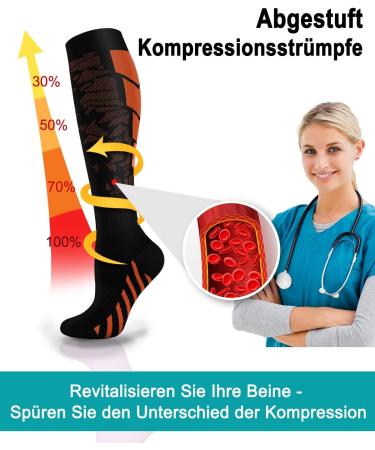 Blongw Compression Stockings for Men - 6 Pairs of Knee Socks for Sports Travel & Running - Support Compression Socks (Assorted Size S-M) - Buy Online on GoSupps.com