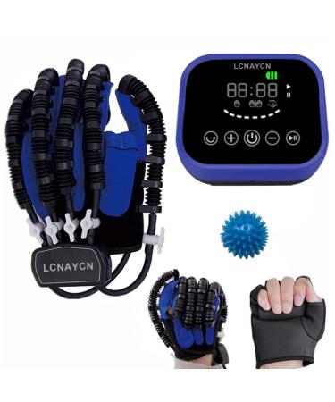 Rehabilitation Robot Gloves Hand Stroke Hemiplegia Recovery Equipment with USB Chargeable and Strength Adjustment (Large Left Hand) Large Left Hand