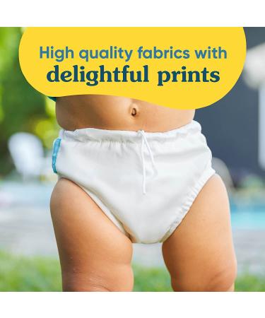 Charlie Banana Reusable Swim Diaper - Adjustable Drawstring, Leak-Proof Fit - Pencil Stripes Blue - Large (20-27lbs) - Buy Online on GoSupps.com