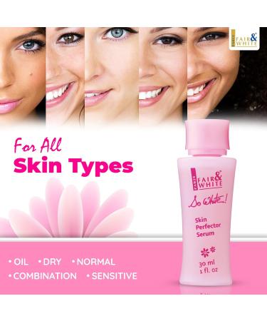 Fair and White So White Skin Brightening Serum 30ml | Face Elbows Knees Feet | Kojic Acid & Castor Oil - International Shipping - Buy Online on GoSupps.com