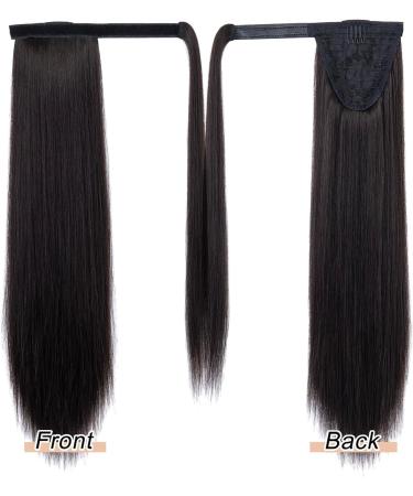 Yamel Ponytail Extension Darkest Brown Long Straight 20 Inch Upgrade Wrap Around Fake Ponytail Synthetic Hair Extensions Clip in Ponytail Hairpiece for Women Darkest Brown 20 Inch (Pack of 1) - Buy Online on GoSupps.com