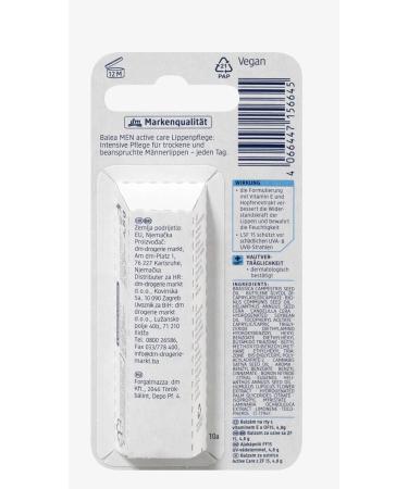 Balea MEN Active Care Lip Care SPF 15 1 x 4.8 g - Buy Online on GoSupps.com