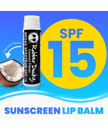 Rubber Ducky Lip Balm SPF 15 - Vegan Broad Spectrum Lip Sunscreen Water Resistant Coconut Flavor | Moisturizing Vitamin E | 3 Pack - Buy Online on GoSupps.com