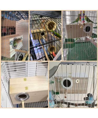 PINVNBY XL Parakeet Nesting Box for Parrots - Wood Breeding House for Lovebirds, Cockatoos, Budgies, Finches, Canaries, and Medium-Sized Birds - 13.4x6.9x7.7inches - Buy Online on GoSupps.com
