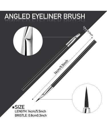 12 Pieces Angled Eyeliner Brushes - Lightweight & Fine Bent Angle for Precise Makeup Application - Buy Online on GoSupps.com