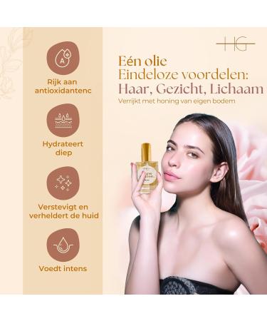 HG Aesthetics Glow Potion Dry Oil for Face Body & Hair With Honey & 10 Botanical Oils Moisturizing Oil Against Dryness For Radiant Skin & Healthy Hair 50ML - Buy Online on GoSupps.com