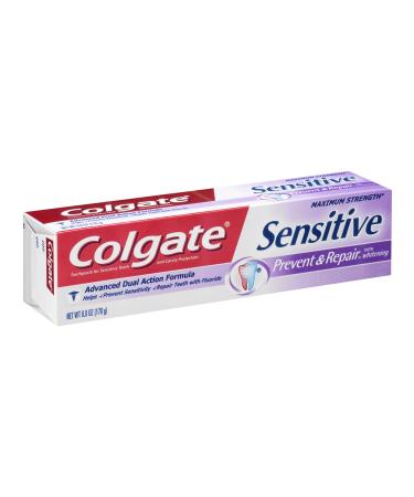 Colgate Sensitive Prevent & Repair Toothpaste with Whitening 6 Oz (Pack of 12)