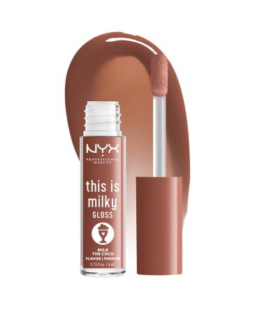 NYX PROFESSIONAL MAKEUP This Is Milky Gloss Lip Gloss with 12 Hour Hydration Vegan - Milk The Coco (Dark Chocolate) Milk The Coco (Dark Chocolate) Milkshakes (Scented)