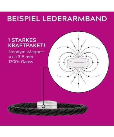 Magnetix Wellness Leather Magnetic Bracelet for Men - XL Black Magnet Jewelry with Stylish Closure - Buy Online on GoSupps.com