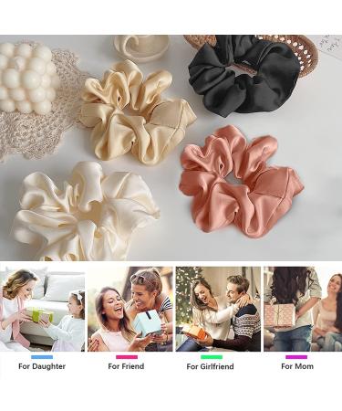 Ikadiya Hair Tie Set | 4 Elastic Satin Hair Bands & Rings for Women & Girls | Ponytail Accessories in 4 Colors - Buy Online on GoSupps.com
