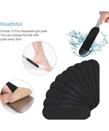Pedicure Foot File Stainless Steel Foot Rasp File with Ten Free Refill Grits Double-Sided Replacement Pads - Buy Online on GoSupps.com