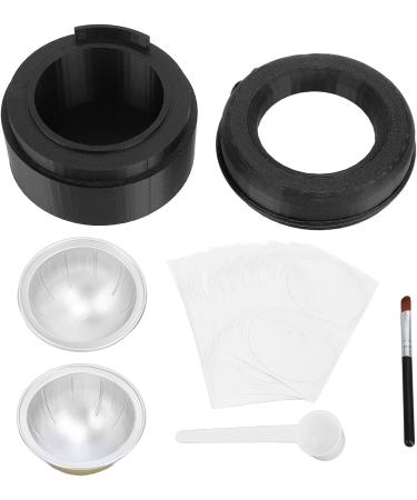  Naroote Naroote Refillable Coffee Capsule Set Reusable Coffee Pod Refill Set Secure Sealing with 50 Aluminum Lids for Home (BLACK) - Buy Online on GoSupps.com