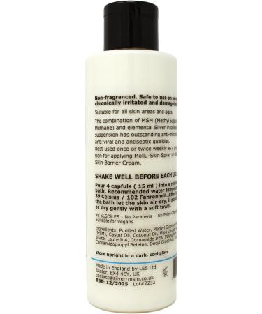Argentum Plus Silver-MSM Mollu-Skin Foam Bath 200ml - Non-Fragranced - Buy Online on GoSupps.com