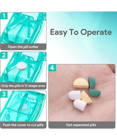 Buy Pill Cutter for Small Pills | Safe Tablet Splitter & Medication Slicer - Green - Buy Online on GoSupps.com