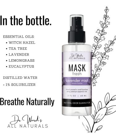 Mask Fresh Mist Organic Deodorizing Mask Spray - Linen Scent - 100% Organic & Vegan - Refresh & Cleanse with Premium Essential Oils - Acne Helper 2 oz - Buy Online on GoSupps.com