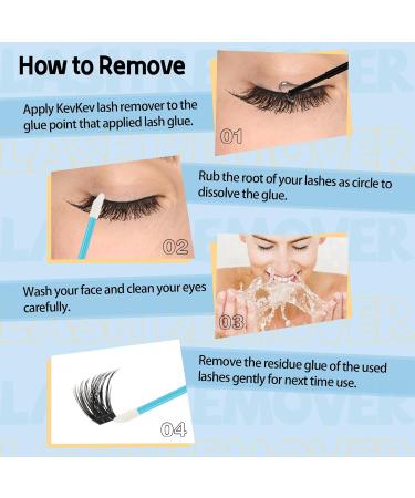 KevKev Lash Remover 10ml - Effective Eyelash & Cluster Lash Adhesive Remover with Brush & Cotton Swabs for Easy Removal - Buy Online on GoSupps.com