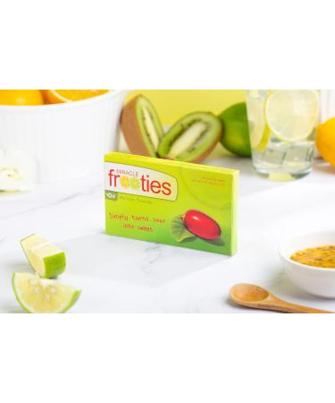 Miracle Frooties Sour to Sweet Flavor Tablets - Natural, Sugar-Free Taste Shifter with Miraculin - 10 count Green Box - Buy Online on GoSupps.com