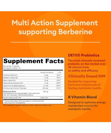 GLDN Berberine Advanced Absorption - 200mg Dihydroberberine DIM Chromium Picolinate & Probiotics for Digestive Support - Vegan - 60 Capsules - Buy Online on GoSupps.com
