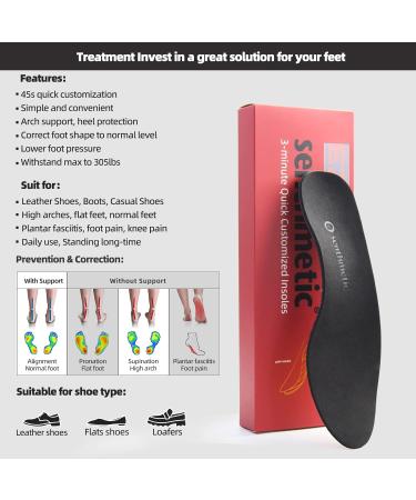 EZXM Orthotic Custom Insoles Arch Support for Men's 10.5-11/Women's 11.5-12 - Relief for Plantar Fasciitis, Over-Pronation, Supination, Foot Pain, Flat Feet - Leather Shoe Inserts - Buy Online on GoSupps.com