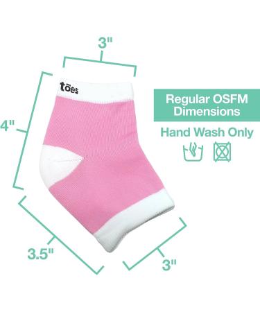 ZenToes Moisturizing Heel Socks - 2 Pairs Gel Lined Toeless Spa Socks for Dry, Cracked Heels - Heal While You Sleep - Regular Pink - Buy Online on GoSupps.com