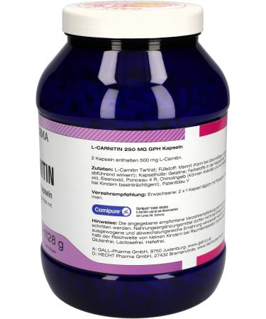 Buy Gall Pharma L-Carnitine 250 mg GPH Capsules - 1750 Pieces for Optimal Weight Management & Energy Boost - Buy Online on GoSupps.com