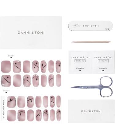 Danni & Toni Nebula Half Hardened Gel Nail Foils | Light Brown & Black Star Silver Foil | Self-Adhesive Nail Design Stickers - 28 Wraps - Buy Online on GoSupps.com