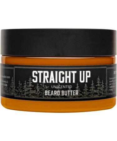 Live Bearded: Beard Butter - Straight Up - Leave in Conditioner for Beards - 3 oz. - Moisturize  Style  Condition - All-Natural Ingredients with Shea Butter - Light to Medium Hold - Made in The USA Unscented