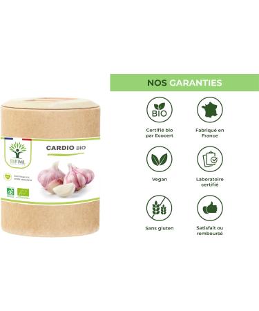 Cardio Bio - Bioptimal - Compl ment alimentaire - 4 plantes pour la Tension et la Circulation du Sang - Ail Aub pine Olivier Reine des Pr s - Fabriqu en France - Certifi par Ecocert - 200 g lules 200 unit (Lot de 1) - Buy Online on GoSupps.com