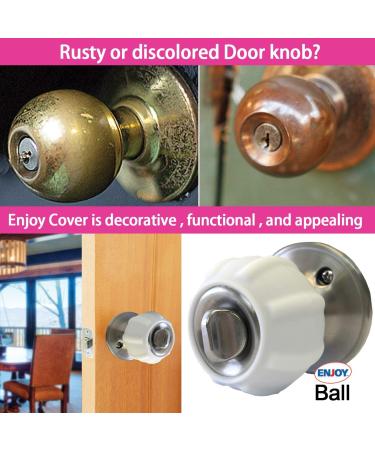 Door Knob Cover Grips 4 Pack - Non Slip Arthritis & Senior Living Aids - Easy Open Decorative Design - White Ball - Buy Online on GoSupps.com