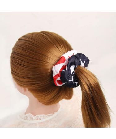 6Pcs Women Hair Scrunchies - July 4th USA American Flag Union Jack Scrunchie (USA Flag) - Buy Online on GoSupps.com