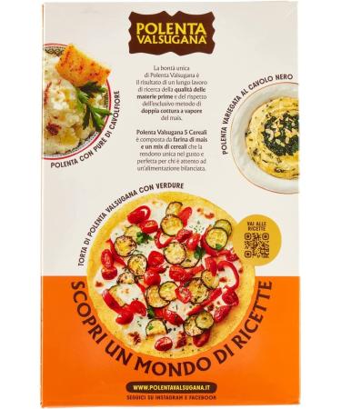 6x Valsugana Polenta with 5 Grains - Quick Gluten-Free Meal (350g Pack) - Crispy Corn Buckwheat Quinoa & Amaranth - Buy Online on GoSupps.com