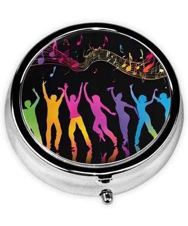 Buy Dance with Music Round Pill Box - 3 Compartment Portable Travel Organizer for Vitamins & Medications - Buy Online on GoSupps.com