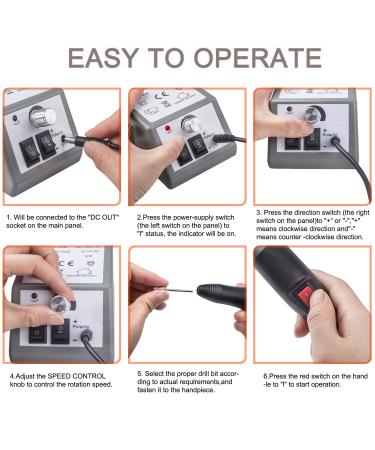 Crebeau Electric Nail Miller - 20000 RPM Professional Nail File & Milling Cutter for Manicure & Pedicure | Ideal for Nail Studios & DIY - Buy Online on GoSupps.com