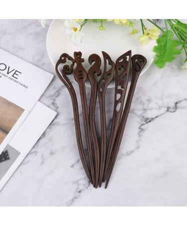 Beaupretty 6-Piece Wooden Hair Clips for Women | Retro Japanese Hair Sticks & Hairpins | Unique Hair Accessories (Random Color) - Buy Online on GoSupps.com