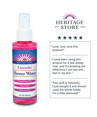 Heritage Store Lavender Water Spray - 4oz Plastic Bottle | Calming Aromatherapy Mist - Buy Online on GoSupps.com