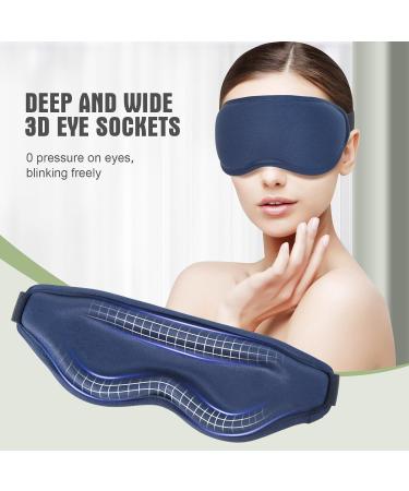 Buy 3D Sleep Mask for Ultimate Comfort - Zero Eye Pressure 100% Light Blocking Eye Shade for Travel - Soft Night Blindfold for Men & Women - Blue - Buy Online on GoSupps.com