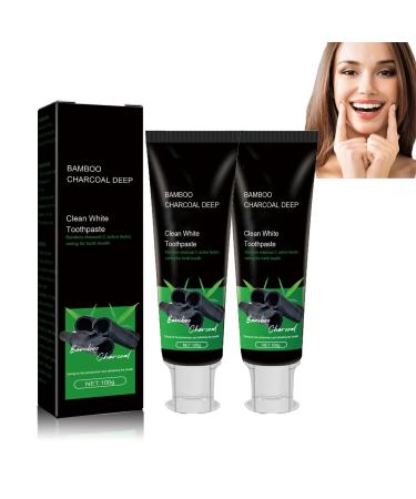 Dyceittdia 2pcs Bamboo Charcoal Deep Toothpaste bamboo coal toothpaste bamboo coal deep toothpaste cleaning of spots and smell white teeth 2PCs*100g toothpastes1