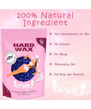 BOYUJK Professional Hard Wax Beads for Full Body, Facial & Legs Hair Removal - Painless Gentle Wax Beads for Women and Men (1kg Purple) - Buy Online on GoSupps.com
