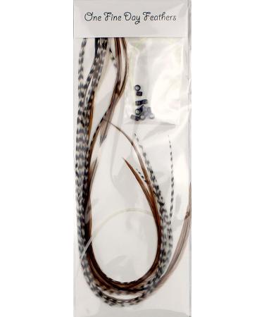 10 XXL Long Real Feather Hair Extensions (Mixed Naturals) - 11-13 inch with Rings & Loop - Buy Online on GoSupps.com