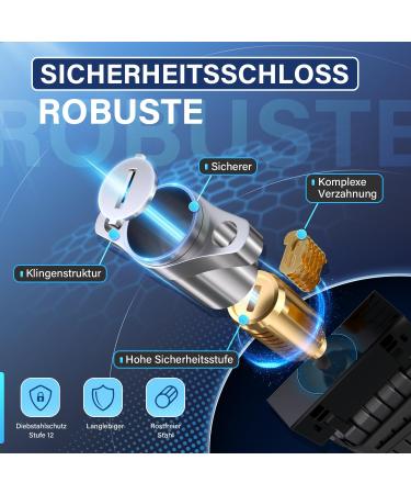 High-Safety Folding Bicycle Lock - Hardened Steel Bracket 95cm Length | Level 12 Security for E-Bikes & Motorcycles - Buy Online on GoSupps.com