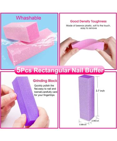 18Pcs Nail File Buffer Block Set for Gel Nails | 100/180 Grit Coarse Buffing | Reusable Finger & Toenail Files | 7-Way + 4-Way Nail Smoother - Buy Online on GoSupps.com