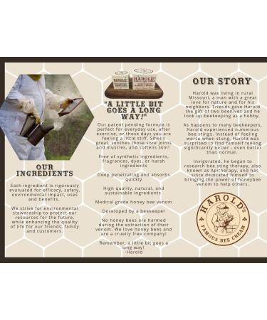 Harold's Famous Bee Cream 1 Fl. Oz - Natural Skin Care Treatment - Buy Online on GoSupps.com