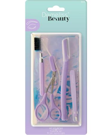 Demeliss Beauty - Perfect Eyebrow Kit - 2 in 1 Brush - Scissors Comb - Tweezers - Razor - Pouch - Sublimated Look - Buy Online on GoSupps.com