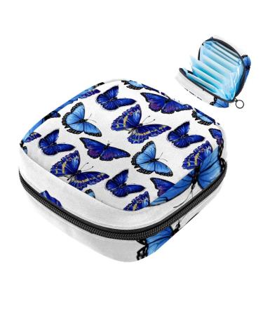 Women's binding bags butterfly pattern ladies tampon storage bags zip pockets menstrual tied bags multi06