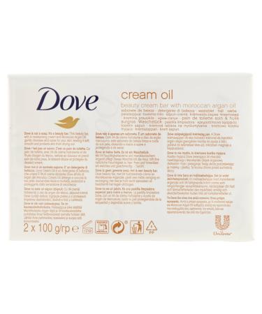 Dove Cream Oil Beauty Bar with Moroccan Argan Oil - 3.5oz (100g) Bars, Pack of 2 - Italian Import - Buy Online on GoSupps.com